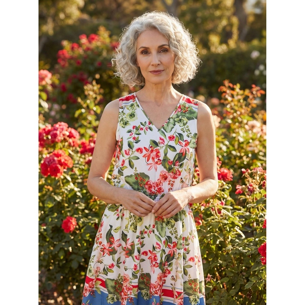 Tommy Hilfiger Floral Sleeveless Dress V-Neck